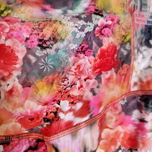 Athleta Elation Printed Capri Color Renewed Bloom Spring Pink sz L - Picture 7 of 8